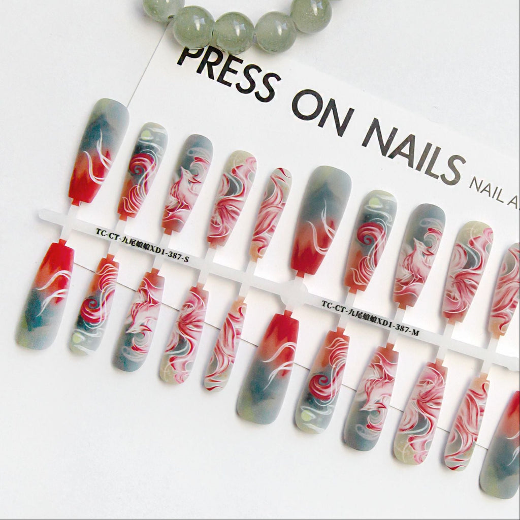 9-Tailed Artistry Press-On Nail Set